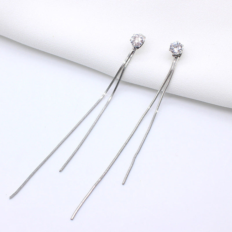 チェーンピアス K18 ピアス ロングアメリカンピアス アクセサリー銀001