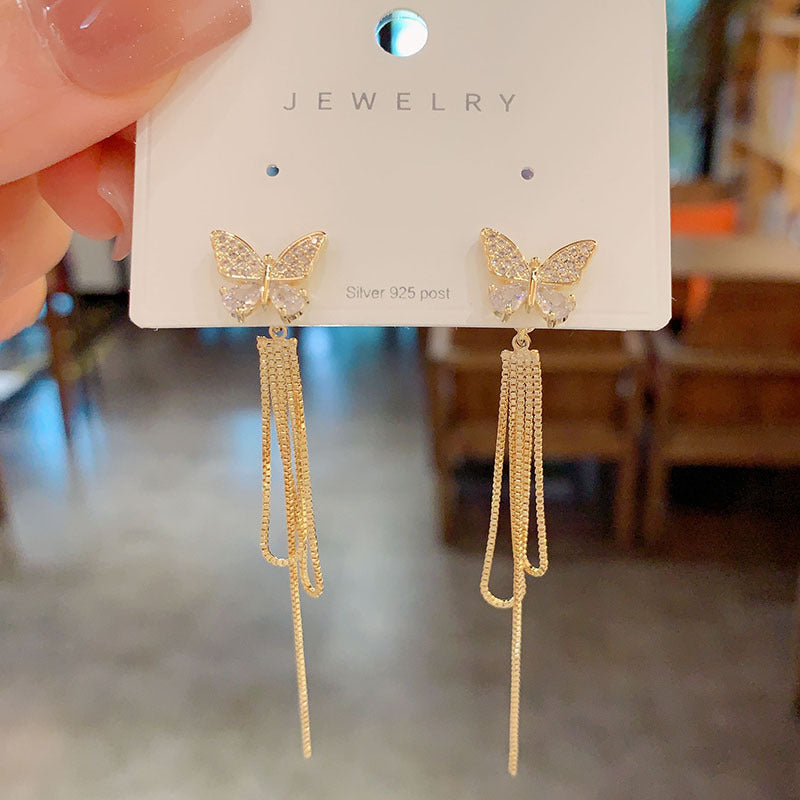 チェーンピアス K18 ピアス ロングアメリカンピアス アクセサリー金色011